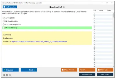 Network Appliance NS0-003 NetApp Certified Technology Associate Practice test exam simulator test engine exam Prep practice test questions answers Image 8