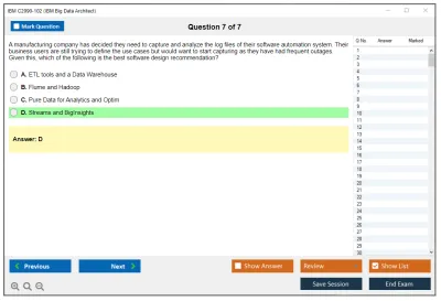 IBM C2090-102 IBM Big Data Architect Practice test exam simulator test engine exam Prep practice test questions answers Image 7