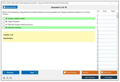 SAP C_S4FTR_2020 SAP Certified Application Associate - Treasury with SAP S/4HANA (SAP S/4HANA 2020) Practice test exam simulator test engine exam Prep practice test questions answers Image 2
