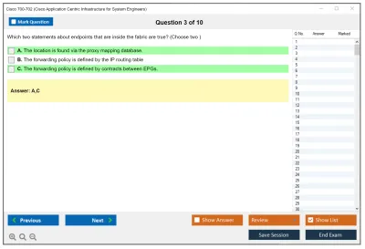 Cisco 700-702 Cisco Application Centric Infrastructure for System Engineers Practice test exam simulator test engine exam Prep practice test questions answers Image 3