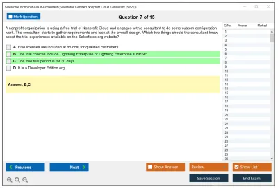 Salesforce Nonprofit-Cloud-Consultant Salesforce Certified Nonprofit Cloud Consultant Practice test exam simulator test engine exam Prep practice test questions answers Image 7