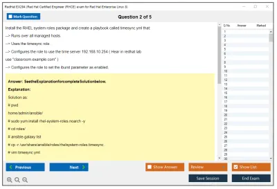 RedHat EX294 Red Hat Certified Engineer (RHCE) exam for Red Hat Enterprise Linux 8 Practice test exam simulator test engine exam Prep practice test questions answers Image 2