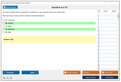 Exin SCNS SCNS Tactical Perimeter Defense Practice test exam simulator test engine exam Prep practice test questions answers Image 6