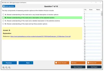 IIBA IIBA-AAC IIBA Agile Analysis Certification Practice test exam simulator test engine exam Prep practice test questions answers Image 7