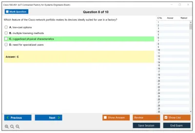 Cisco 500-801 IoT Connected Factory for Systems Engineers Exam Practice test exam simulator test engine exam Prep practice test questions answers Image 8
