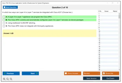 Cisco 700-702 Cisco Application Centric Infrastructure for System Engineers Practice test exam simulator test engine exam Prep practice test questions answers Image 2