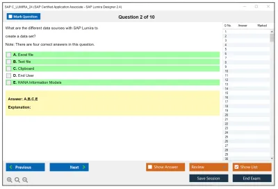 SAP C_LUMIRA_24 SAP Certified Application Associate - SAP Lumira Designer 2.4 Practice test exam simulator test engine exam Prep practice test questions answers Image 2