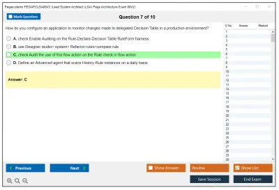 Pegasystems PEGAPCLSA86V2 Lead System Architect (LSA) Pega Architecture Exam 86V2 Practice test exam simulator test engine exam Prep practice test questions answers Image 7