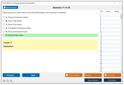DAMA DMF-1220 Data Management Fundamentals Practice test exam simulator test engine exam Prep practice test questions answers Image 11