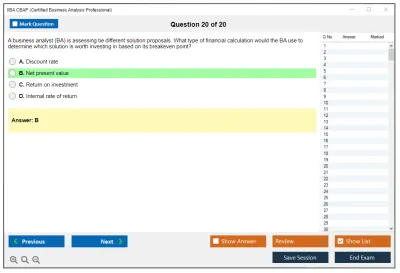 IIBA CBAP Certified Business Analysis Professional (CBAP) Practice test exam simulator test engine exam Prep practice test questions answers Image 20