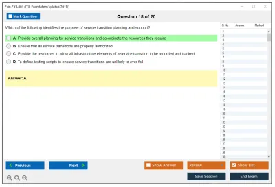 Exin EX0-001 ITIL Foundation (syllabus 2011) Practice test exam simulator test engine exam Prep practice test questions answers Image 18