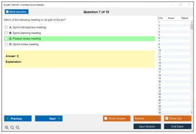 GAQM CSM-001 Certified Scrum Master (CSM) Practice test exam simulator test engine exam Prep practice test questions answers Image 7