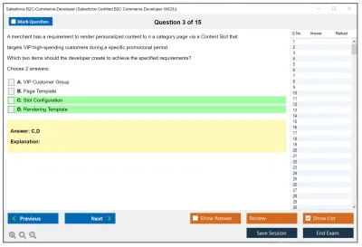 Salesforce B2C-Commerce-Developer Salesforce Certified B2C Commerce Developer Practice test exam simulator test engine exam Prep practice test questions answers Image 3