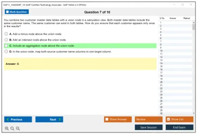 SAP C_HANAIMP_16 SAP Certified Technology Associate - SAP HANA 2.0 SPS04 Practice test exam simulator test engine exam Prep practice test questions answers Image 7