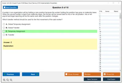 Oracle 1z0-329 Oracle Fusion HCM Base Cloud Service 2016 Implementation Essentials Practice test exam simulator test engine exam Prep practice test questions answers Image 8