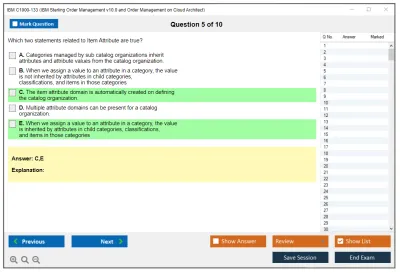 IBM C1000-133 IBM Sterling Order Management v10.0 and Order Management on Cloud Architect Practice test exam simulator test engine exam Prep practice test questions answers Image 5