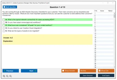 Adobe AD0-E121 Adobe Experience Manager Sites Business Practitioner Expert Practice test exam simulator test engine exam Prep practice test questions answers Image 1