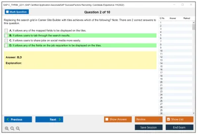 SAP C_THR84_2211 SAP Certified Application AssociateSAP SuccessFactors Recruiting: Candidate Experience 1H/2022 Practice test exam simulator test engine exam Prep practice test questions answers Image 2