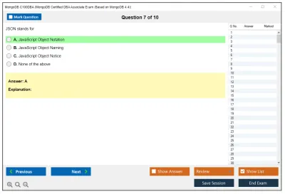 MongoDB C100DBA MongoDB Certified DBA Associate Exam (Based on MongoDB 4.4) Practice test exam simulator test engine exam Prep practice test questions answers Image 7