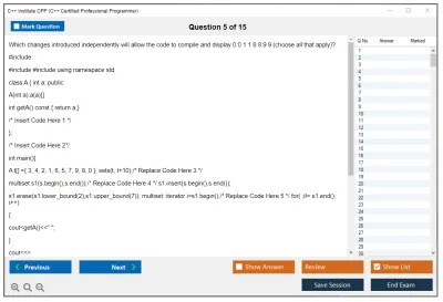 C++ Institute CPP C++ Certified Professional Programmer Practice test exam simulator test engine exam Prep practice test questions answers Image 5