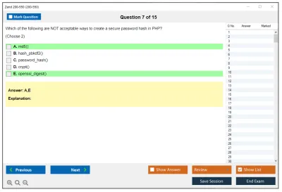 Zend 200-550 Zend Certified PHP Engineer Practice test exam simulator test engine exam Prep practice test questions answers Image 7