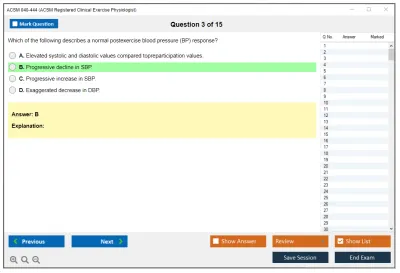 ACSM 040-444 ACSM Registered Clinical Exercise Physiologist Practice test exam simulator test engine exam Prep practice test questions answers Image 3