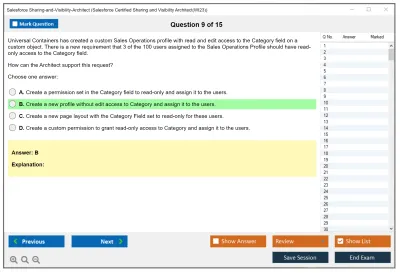 Salesforce Sharing-and-Visibility-Architect Salesforce Certified Sharing and Visibility Architect Practice test exam simulator test engine exam Prep practice test questions answers Image 9