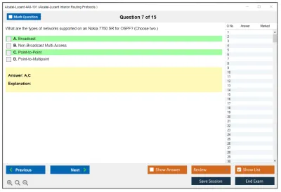 Alcatel-Lucent 4A0-101 Alcatel-Lucent Interior Routing Protocols and High Availability Practice test exam simulator test engine exam Prep practice test questions answers Image 7