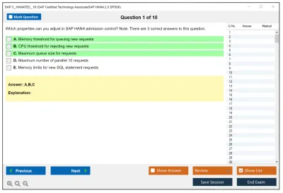 SAP C_HANATEC_18 SAP Certified Technology AssociateSAP HANA 2.0 SPS06 Practice test exam simulator test engine exam Prep practice test questions answers Image 1