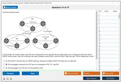 Juniper JN0-660 Juniper Networks Certified Internet Professional SP (JNCIP-SP) Practice test exam simulator test engine exam Prep practice test questions answers Image 14