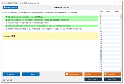 Fortinet NSE5_FMG-6.2 Fortinet NSE 5 - FortiManager 6.2 Practice test exam simulator test engine exam Prep practice test questions answers Image 2