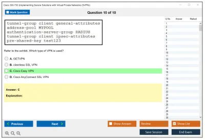 Cisco 300-730 Implementing Secure Solutions with Virtual Private Networks (SVPN) Practice test exam simulator test engine exam Prep practice test questions answers Image 10