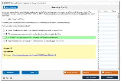 EMC E20-597 Backup & Recovery Specialist for Storage Administrators Practice test exam simulator test engine exam Prep practice test questions answers Image 5