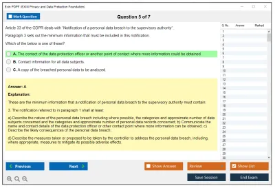 Exin PDPF Privacy and Data Protection Foundation Practice test exam simulator test engine exam Prep practice test questions answers Image 5