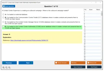 Avaya 6211 Avaya Aura Contact Center Multimedia Implementation Exam Practice test exam simulator test engine exam Prep practice test questions answers Image 7