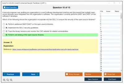 CompTIA CAS-004 CompTIA Advanced Security Practitioner (CASP+) Exam Practice test exam simulator test engine exam Prep practice test questions answers Image 10