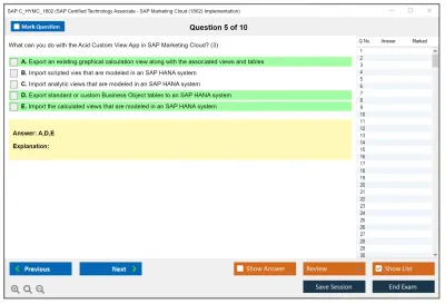 SAP C_HYMC_1802 SAP Certified Technology - SAP Marketing Cloud (1802) Implementation Practice test exam simulator test engine exam Prep practice test questions answers Image 5
