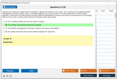 PMI PfMP Portfolio Management Professional (PfMP) Practice test exam simulator test engine exam Prep practice test questions answers Image 6