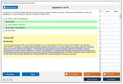 HP HPE2-W07 Selling Aruba Products and Solutions Practice test exam simulator test engine exam Prep practice test questions answers Image 5