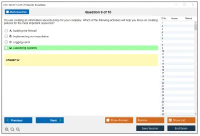 CIW 1D0-571 CIW v5 Security Essentials Practice test exam simulator test engine exam Prep practice test questions answers Image 9