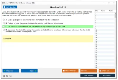ECCouncil 312-75 Certified EC-Council Instructor (CEI) Practice test exam simulator test engine exam Prep practice test questions answers Image 9