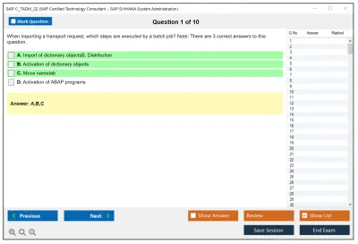 SAP C_TADM_22 SAP Certified Technology Consultant – SAP S/4HANA System Administration Practice test exam simulator test engine exam Prep practice test questions answers Image 1