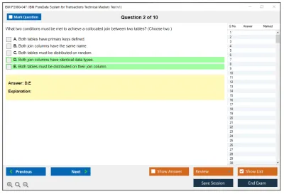 IBM P2090-047 IBM PureData System for Transactions Technical Mastery Test v1 Practice test exam simulator test engine exam Prep practice test questions answers Image 2