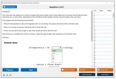 Microsoft 98-382 Introduction to Programming Using JavaScript Practice test exam simulator test engine exam Prep practice test questions answers Image 3
