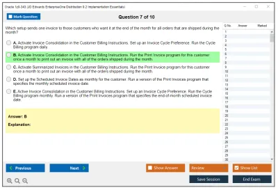 Oracle 1z0-343 JD Edwards EnterpriseOne Distribution 9.2 Implementation Essentials Practice test exam simulator test engine exam Prep practice test questions answers Image 7