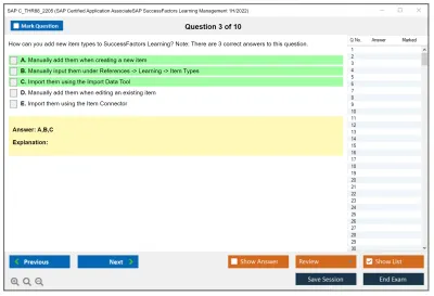 SAP C_THR88_2205 SAP Certified Application AssociateSAP SuccessFactors Learning Management 1H/2022 Practice test exam simulator test engine exam Prep practice test questions answers Image 3