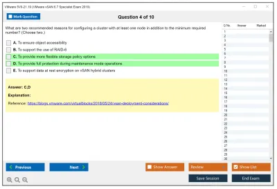 VMware 5V0-21.19 VMware vSAN 6.7 Specialist Exam 2019 Practice test exam simulator test engine exam Prep practice test questions answers Image 4