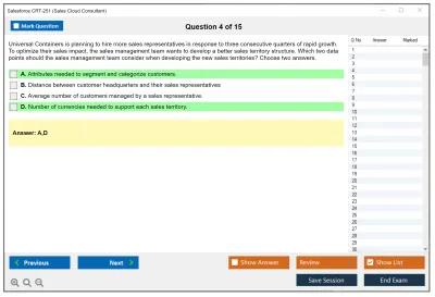 Salesforce CRT-251 Salesforce Certified Sales Cloud Consultant Practice test exam simulator test engine exam Prep practice test questions answers Image 4