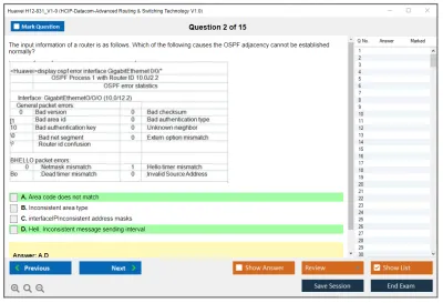 Huawei H12-831_V1-0 HCIP-Datacom-Advanced Routing & Switching Technology V1.0 Practice test exam simulator test engine exam Prep practice test questions answers Image 2