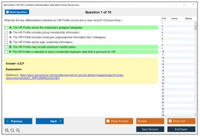 ServiceNow CIS-HR Certified Implementation Specialist-Human Resources Practice test exam simulator test engine exam Prep practice test questions answers Image 1
